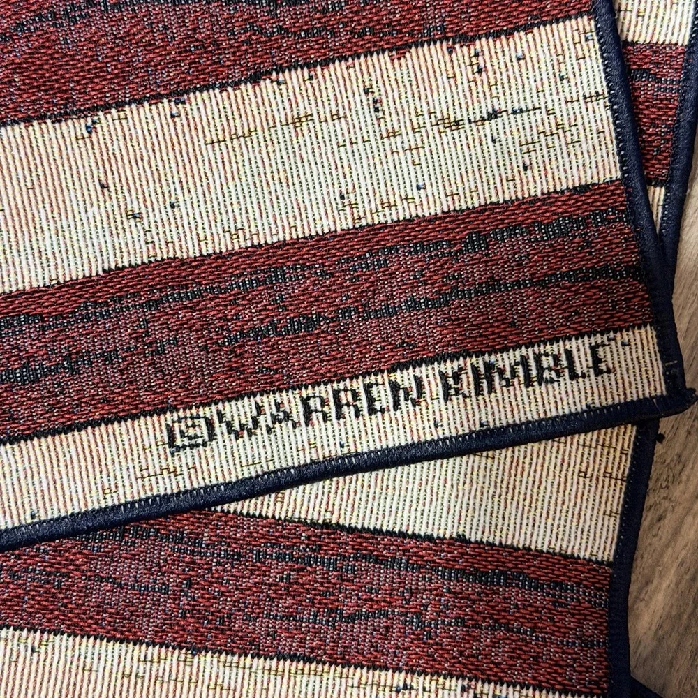 Set of 6 Warren Kimble Americana American Flag Woven Tapestry Placemats Rustic